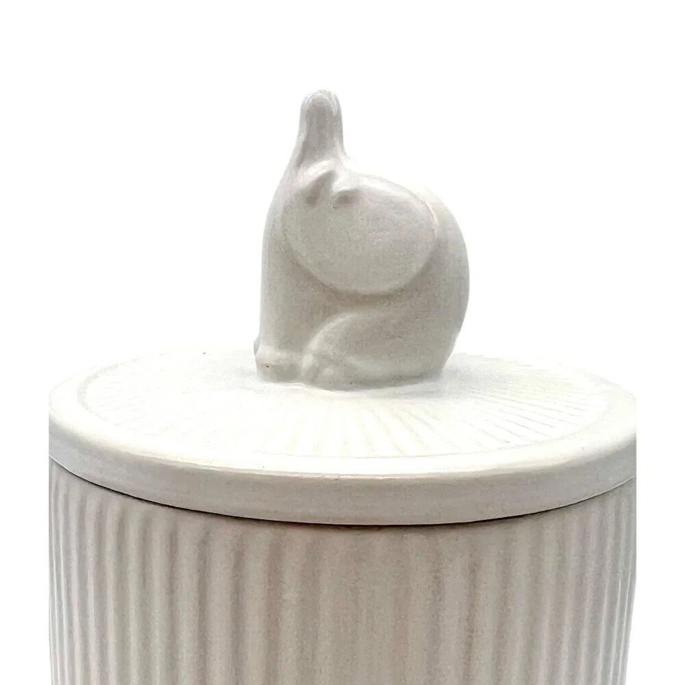RARE White Ceramic Elephant Lidded Canister Whimsical Storage Decor 6